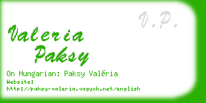 valeria paksy business card