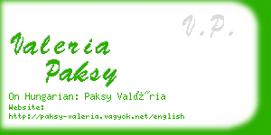 valeria paksy business card